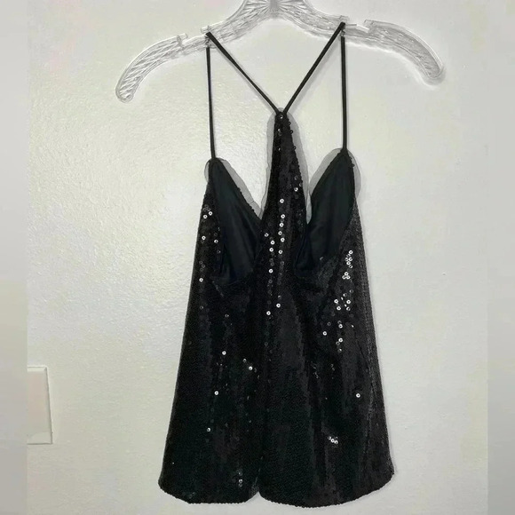 Olsenboye Black Sequined Dressy Racer Back Cami - Picture 3 of 6